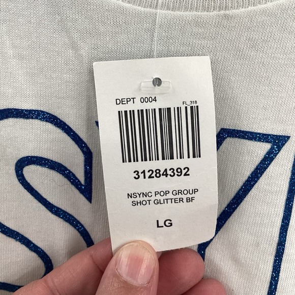 NWT NSYNC Short Sleeved Band Tee shirt unisex Large White Y2K - Picture 5 of 9